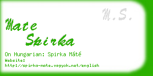 mate spirka business card